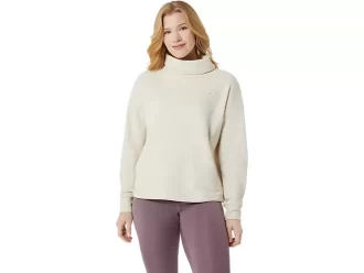 BLUSA DE GOLA ALTA EM TECIDO FRANCÊS MOLETOM