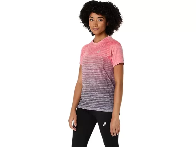 Blusa feminina de manga curta sem costura Blusa feminina de manga curta sem costura