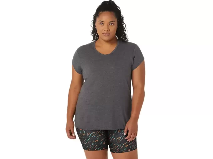 Blusa feminina mesclada com decote em V Blusa feminina mesclada com decote em V