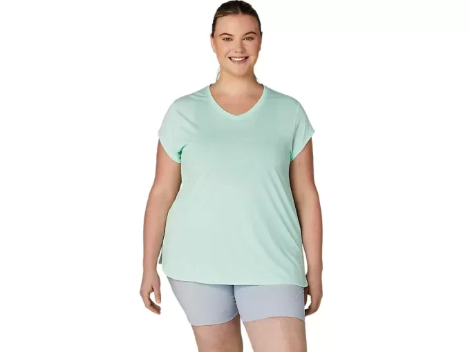 Blusa feminina mesclada com decote em V Blusa feminina mesclada com decote em V