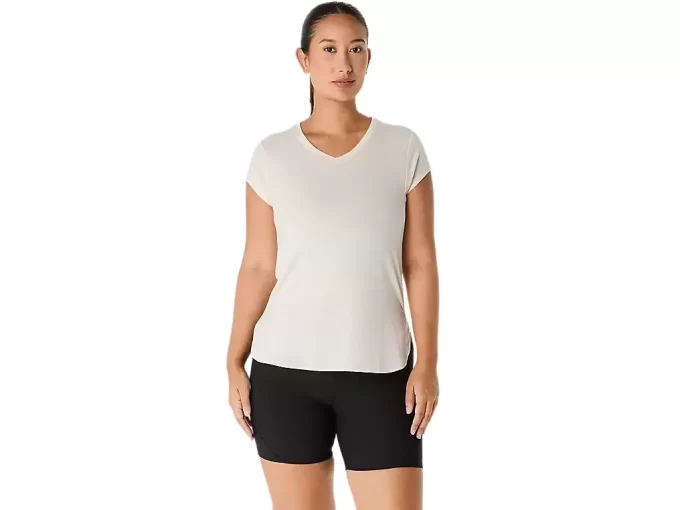 Blusa feminina mesclada com decote em V Blusa feminina mesclada com decote em V