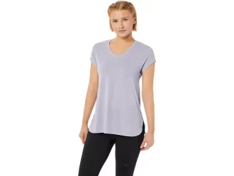 Blusa feminina mesclada com decote em V