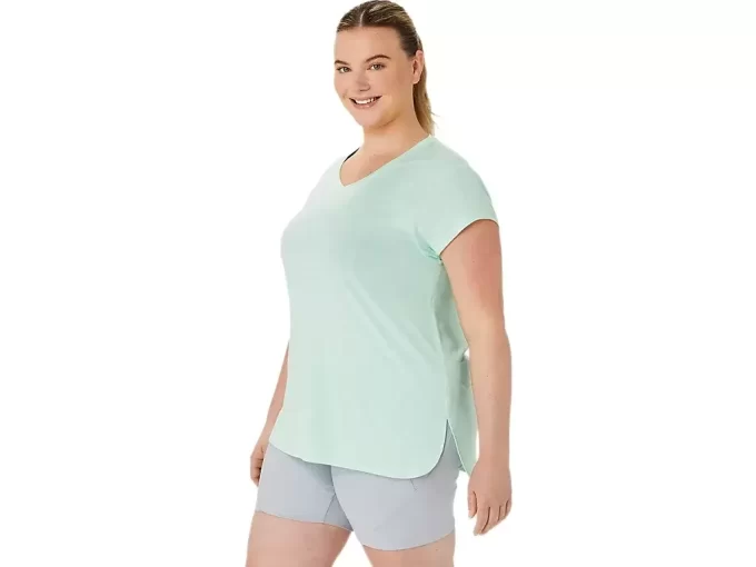 Blusa feminina mesclada com decote em V Blusa feminina mesclada com decote em V