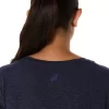 Blusa feminina mesclada com decote em V Blusa feminina mesclada com decote em V