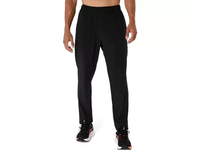 Calça de tecido ASICS com bordado espiral Calça de tecido ASICS com bordado espiral