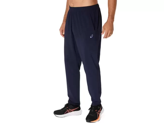 Calça de tecido ASICS com bordado espiral Calça de tecido ASICS com bordado espiral