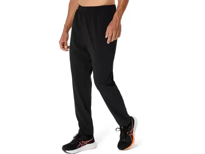 Calça de tecido ASICS com bordado espiral Calça de tecido ASICS com bordado espiral