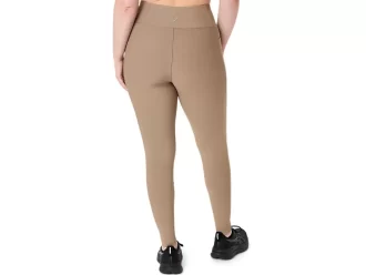 Calça feminina canelada de cintura alta 7/8 justa