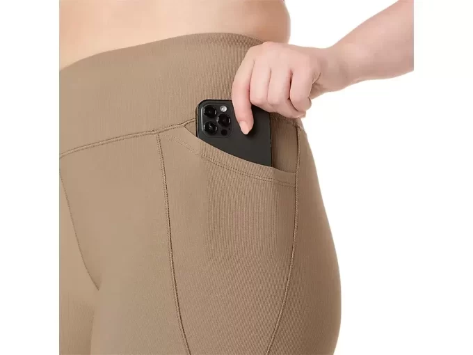 Calça feminina canelada de cintura alta 7/8 justa Calça feminina canelada de cintura alta 7/8 justa