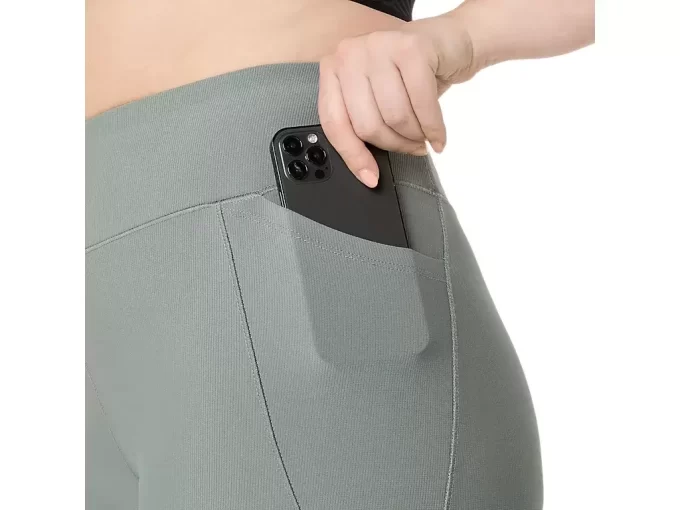 Calça feminina canelada de cintura alta 7/8 justa Calça feminina canelada de cintura alta 7/8 justa