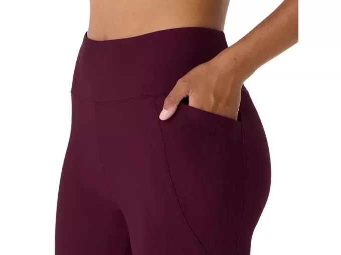 Calça feminina canelada de cintura alta 7/8 justa Calça feminina canelada de cintura alta 7/8 justa