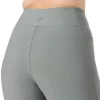 Calça feminina canelada de cintura alta 7/8 justa Calça feminina canelada de cintura alta 7/8 justa