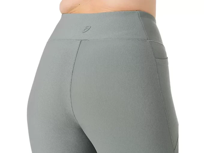 Calça feminina canelada de cintura alta 7/8 justa Calça feminina canelada de cintura alta 7/8 justa