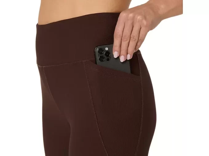 Calça feminina canelada de cintura alta 7/8 justa Calça feminina canelada de cintura alta 7/8 justa