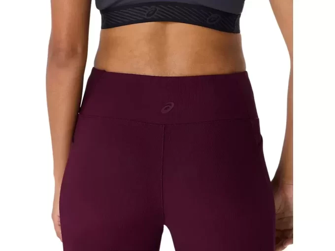 Calça feminina canelada de cintura alta 7/8 justa Calça feminina canelada de cintura alta 7/8 justa