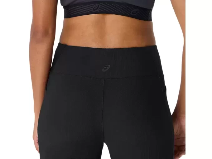 Calça feminina canelada de cintura alta 7/8 justa Calça feminina canelada de cintura alta 7/8 justa