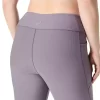Calça feminina canelada de cintura alta 7/8 justa Calça feminina canelada de cintura alta 7/8 justa