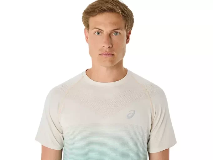 Camisa masculina de manga curta sem costura Camisa masculina de manga curta sem costura