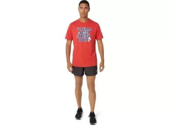 Camiseta ASICS com slogan de hibisco