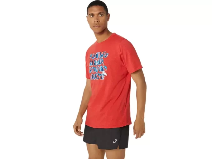 Camiseta ASICS com slogan de hibisco Camiseta ASICS com slogan de hibisco