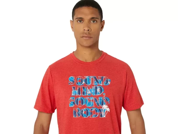 Camiseta ASICS com slogan de hibisco Camiseta ASICS com slogan de hibisco