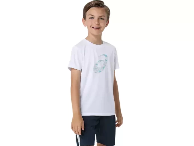 Camiseta de manga curta com estampa espiral