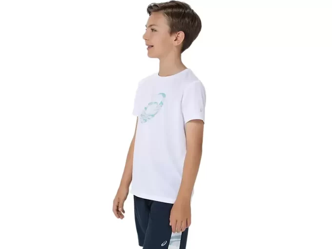 Camiseta de manga curta com estampa espiral