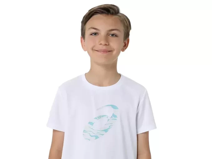 Camiseta de manga curta com estampa espiral