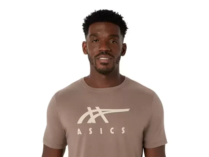 Camiseta de manga curta listrada da ASICS Camiseta de manga curta listrada da ASICS