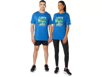 Camiseta de manga curta unissex ASICS RUN OUTSIDE CLUB