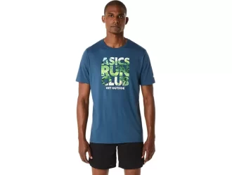 Camiseta de manga curta unissex ASICS RUN OUTSIDE CLUB