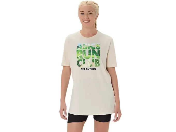 Camiseta de manga curta unissex ASICS RUN OUTSIDE CLUB