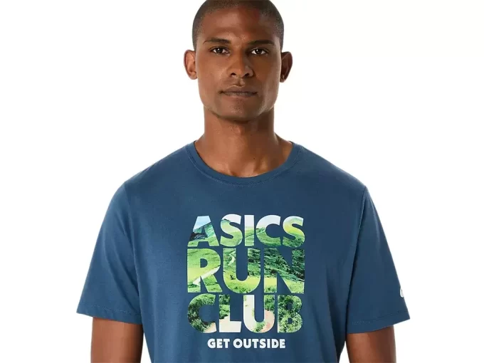 Camiseta de manga curta unissex ASICS RUN OUTSIDE CLUB
