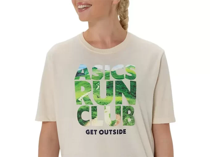 Camiseta de manga curta unissex ASICS RUN OUTSIDE CLUB