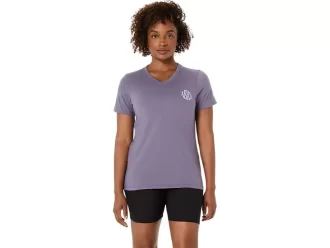 CAMISETA FEMININA ASICS NATURE DE MANGA CURTA COM DECOTE EM V
