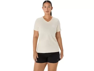 CAMISETA FEMININA ASICS NATURE DE MANGA CURTA COM DECOTE EM V