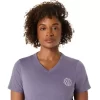 CAMISETA FEMININA ASICS NATURE DE MANGA CURTA COM DECOTE EM V CAMISETA FEMININA ASICS NATURE DE MANGA CURTA COM DECOTE EM V