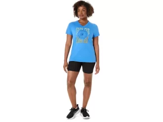 CAMISETA FEMININA COM DECOTE EM V E ESTAMPA DE GIRASSOL