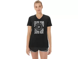 CAMISETA FEMININA COM DECOTE EM V E ESTAMPA DE GIRASSOL