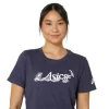 Camiseta feminina de manga curta com estampa floral da Asics Camiseta feminina de manga curta com estampa floral da Asics