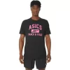 Camiseta unissex ASICS de atletismo com estampa.