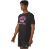 Camiseta unissex ASICS de atletismo com estampa.