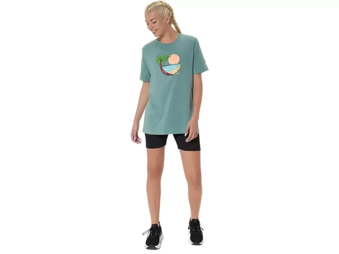 Camiseta unissex de manga curta ASICS PALM IN THE SUN Camiseta unissex de manga curta ASICS PALM IN THE SUN