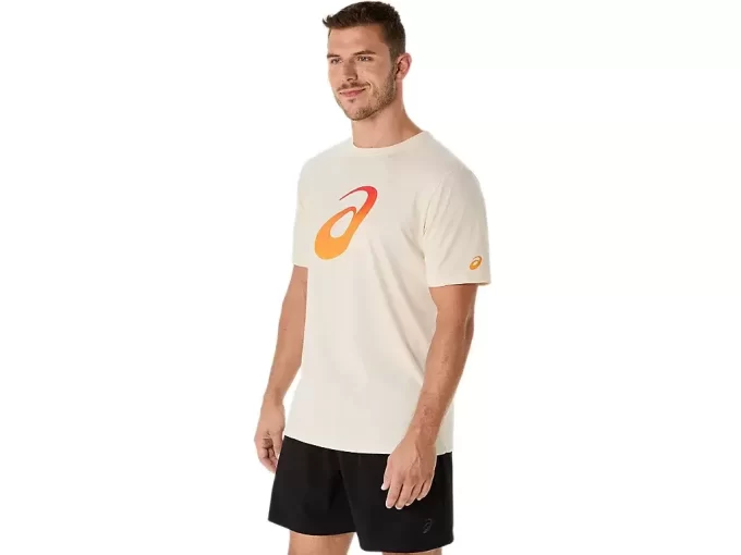 Camiseta unissex de manga curta com logo espiral degradê