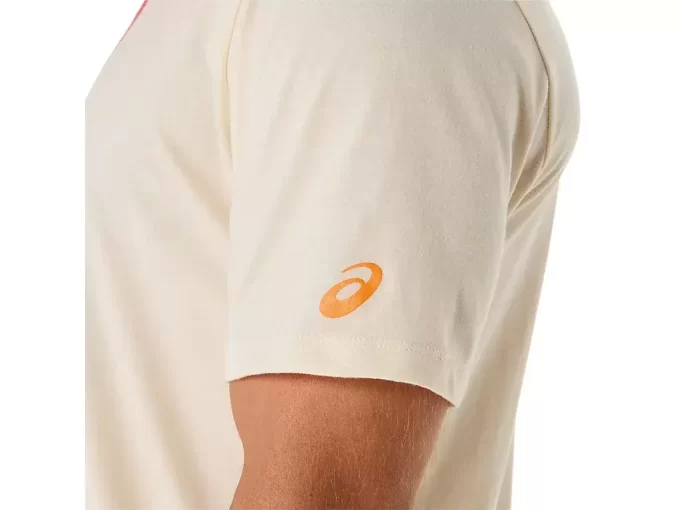 Camiseta unissex de manga curta com logo espiral degradê