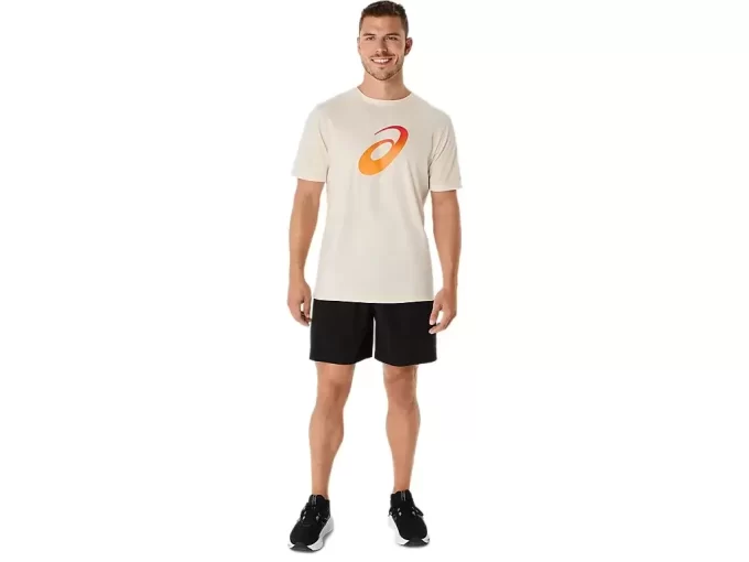 Camiseta unissex de manga curta com logo espiral degradê